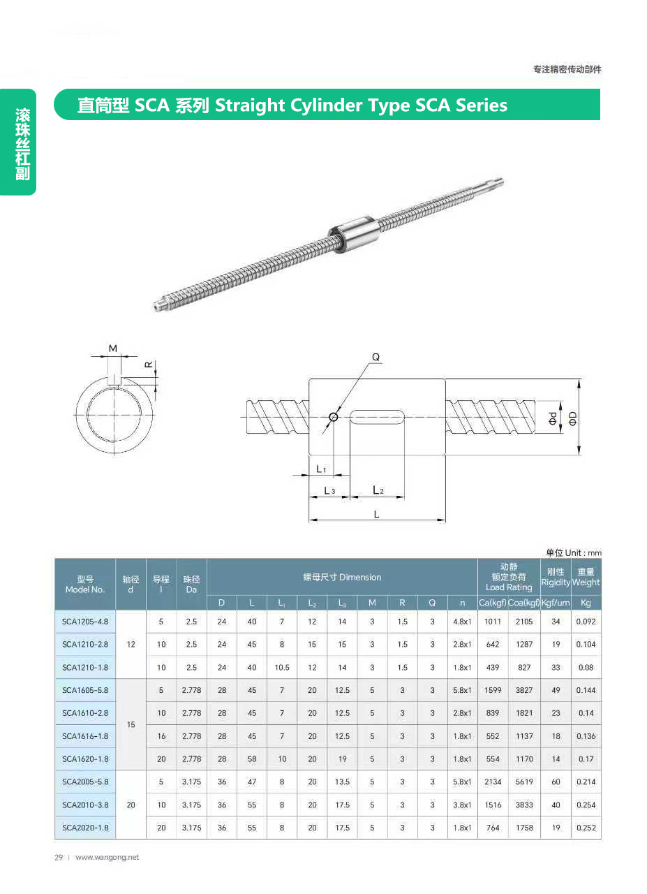 標(biāo)準(zhǔn)滾珠絲杠副